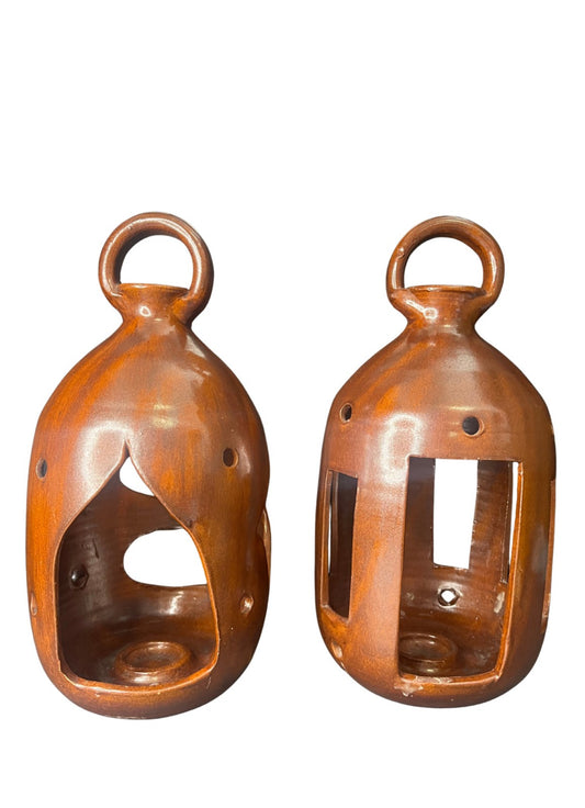 Paire de photophore en grès