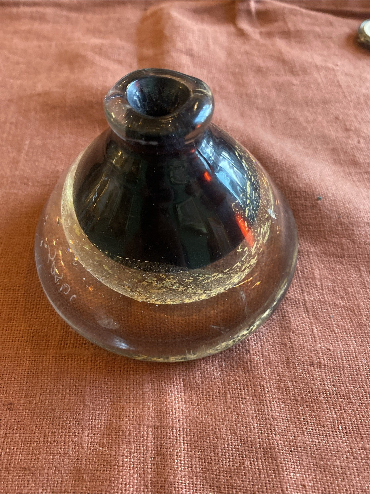 Vase Ou Presse Papier Sulfure En Verre Soufflé Murano