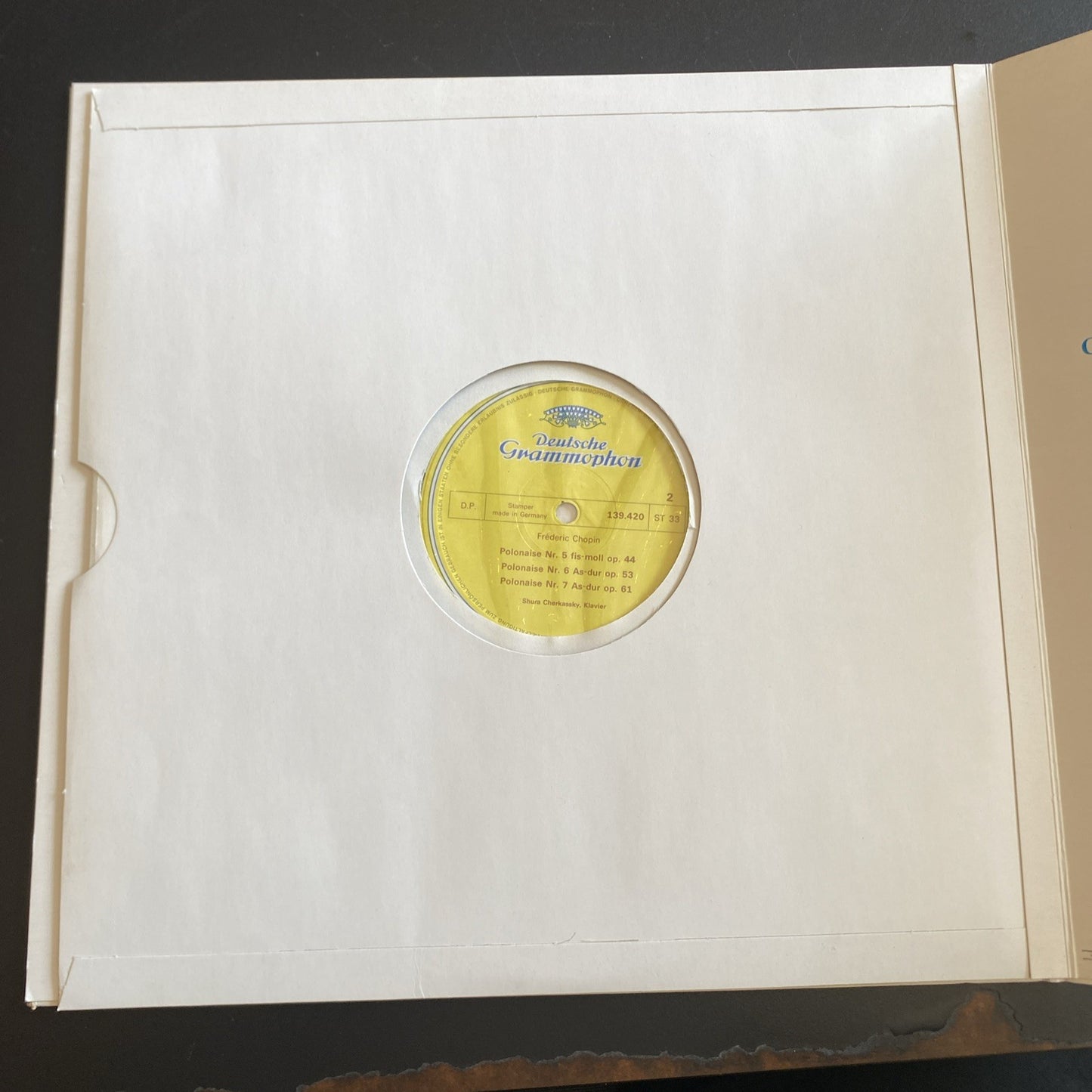 Vinyle 33T Chopin Polonaises Shura Cherkassky Deutsche