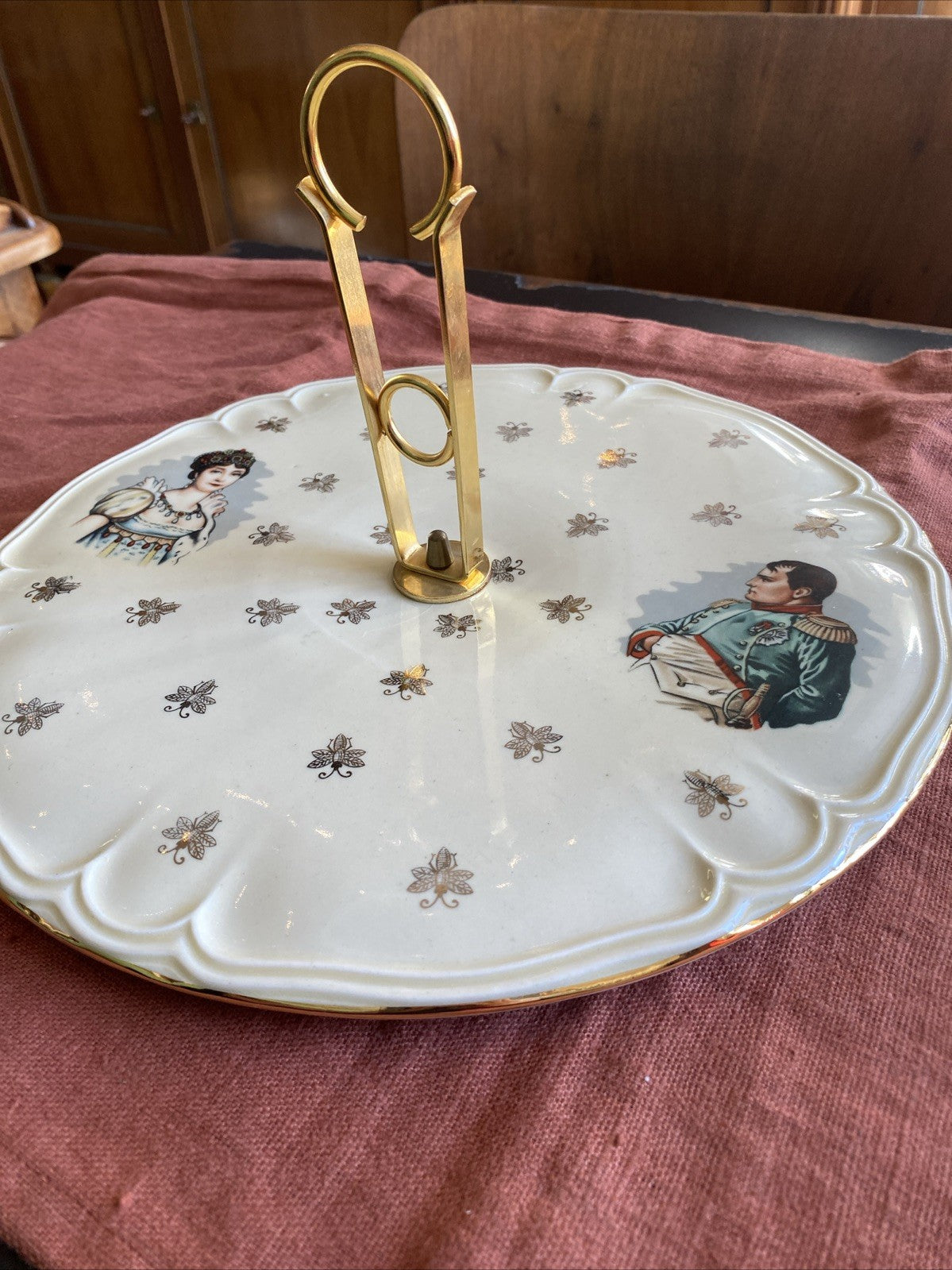 Présentoir À  Fromage Napoléon Josephine Porcelaine Décor Main