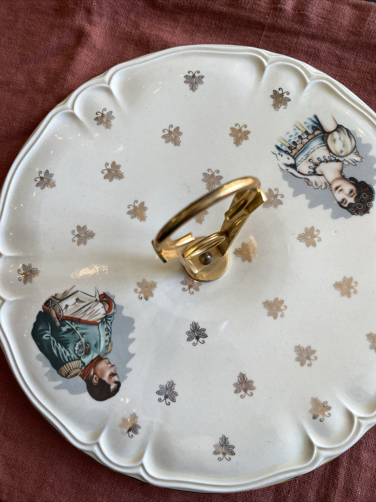 Présentoir À  Fromage Napoléon Josephine Porcelaine Décor Main