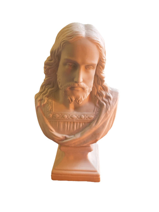 Buste du Christ en biscuit, travail religieux début XXe siècle