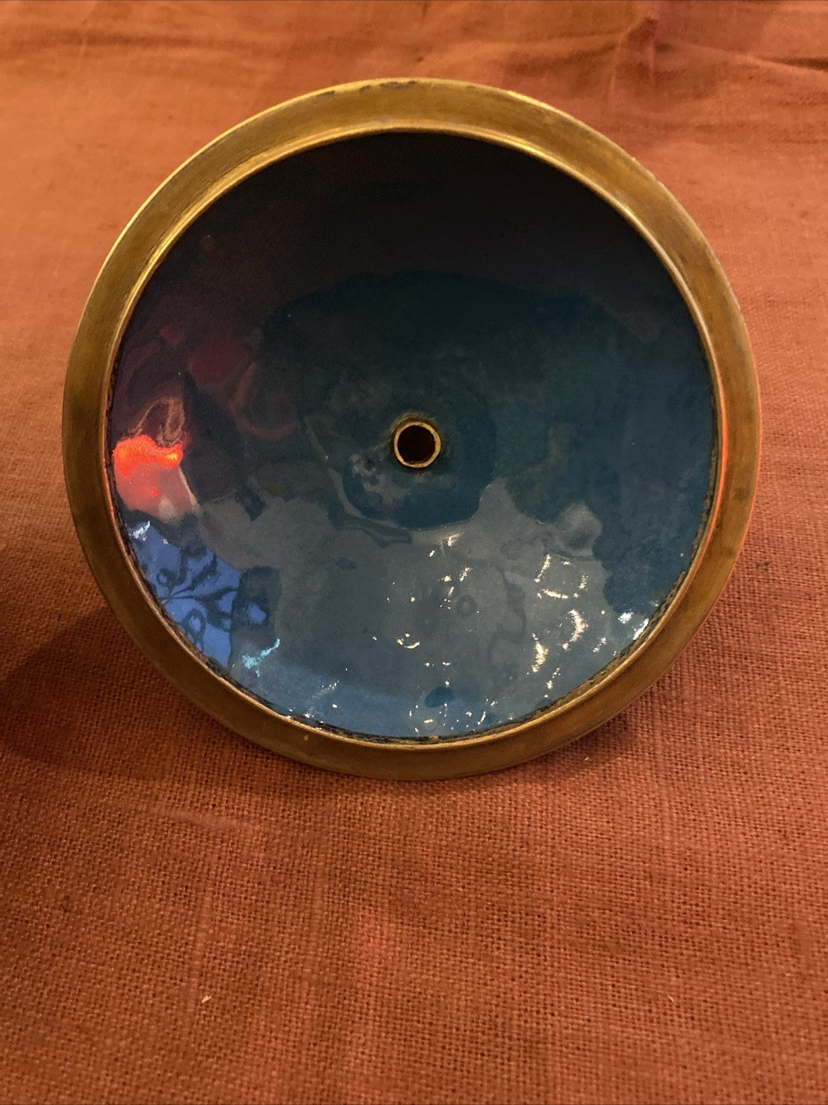 Pot Bonbonnière Cloisonnée  Émaillée Chinoise Décor Floral Polychrome