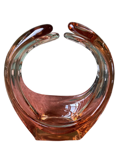 Corbeille, Centre De Table / Vide Poche Orange Verre Cristallin