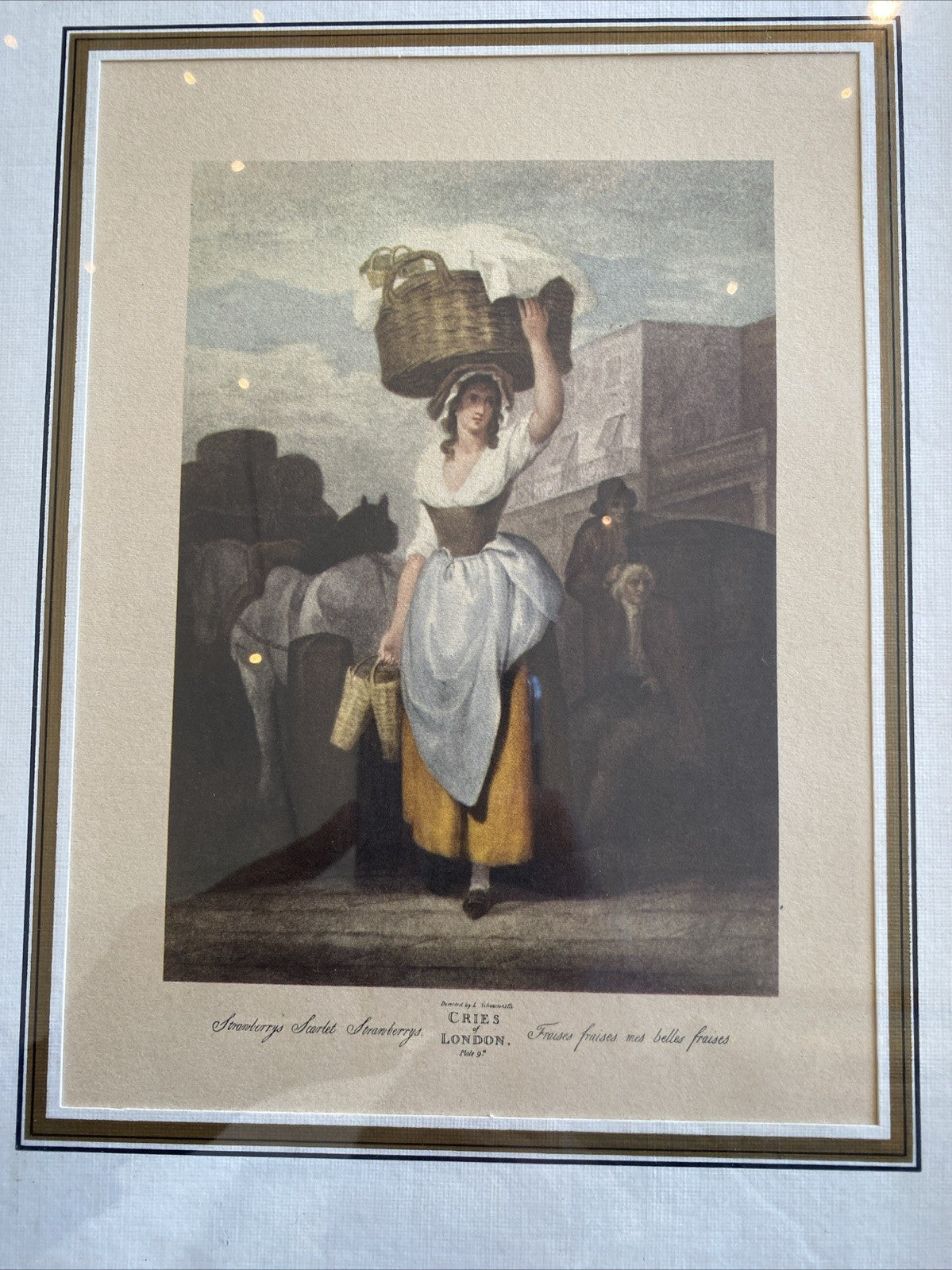 Estampe vintage Cries of london "Fraise, fraises, mes belles fraises"