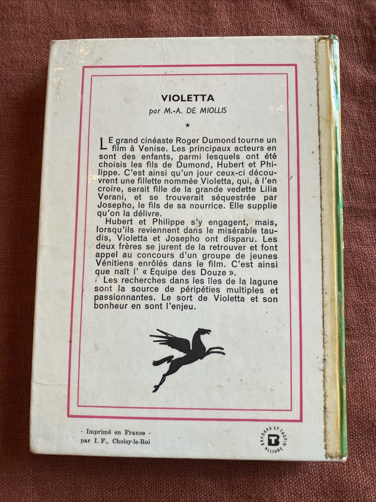 Violetta Marie-Antoinette De Miollis dos du livre