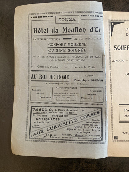 Revue ancienne La Corse Touristique – Janvier 1929 – couverture illustrée