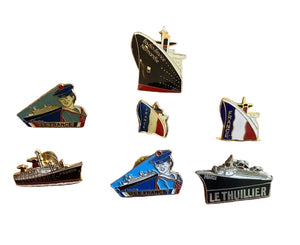 Lot de 7 pin’s paquebots français — “Le France”