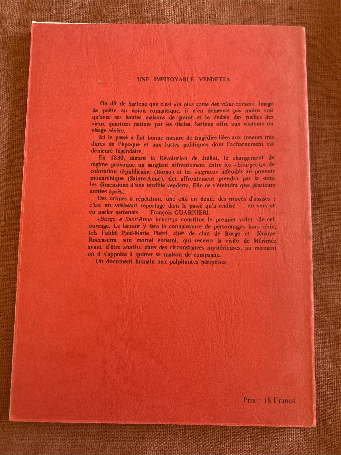 Storia i Sartinesi François Guarnieri Histoire Sartène Corse