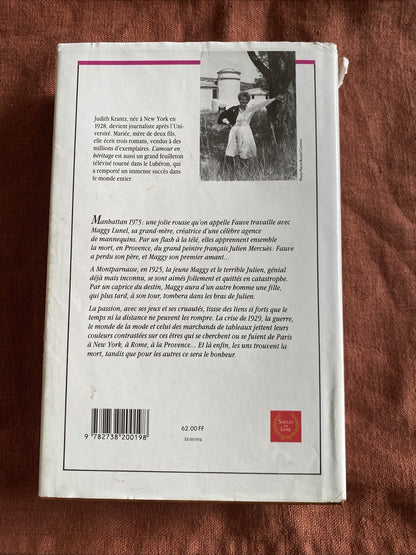 Couverture arrière de L’amour en héritage - Roman de Judith Krantz avec une image et un texte descriptif.
