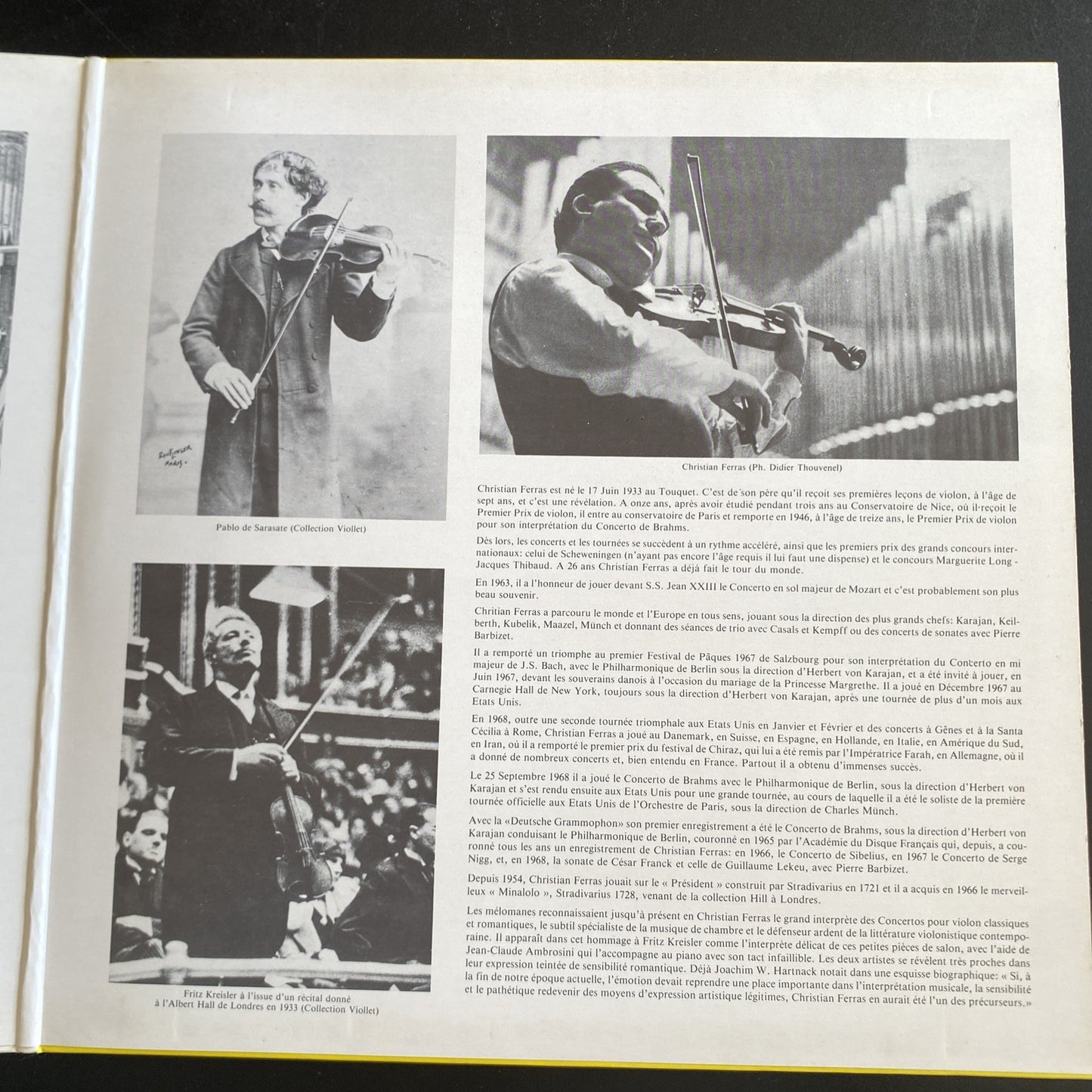 Vinyle 33T Les grands classiques du violon Ferras Ambrosini