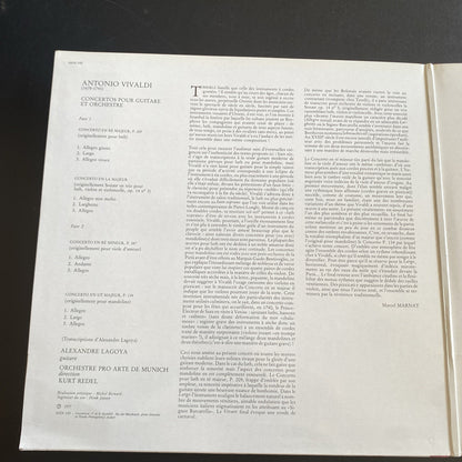 Vinyle 33T Vivaldi concertos guitare Lagoya Kurt Redel Philips