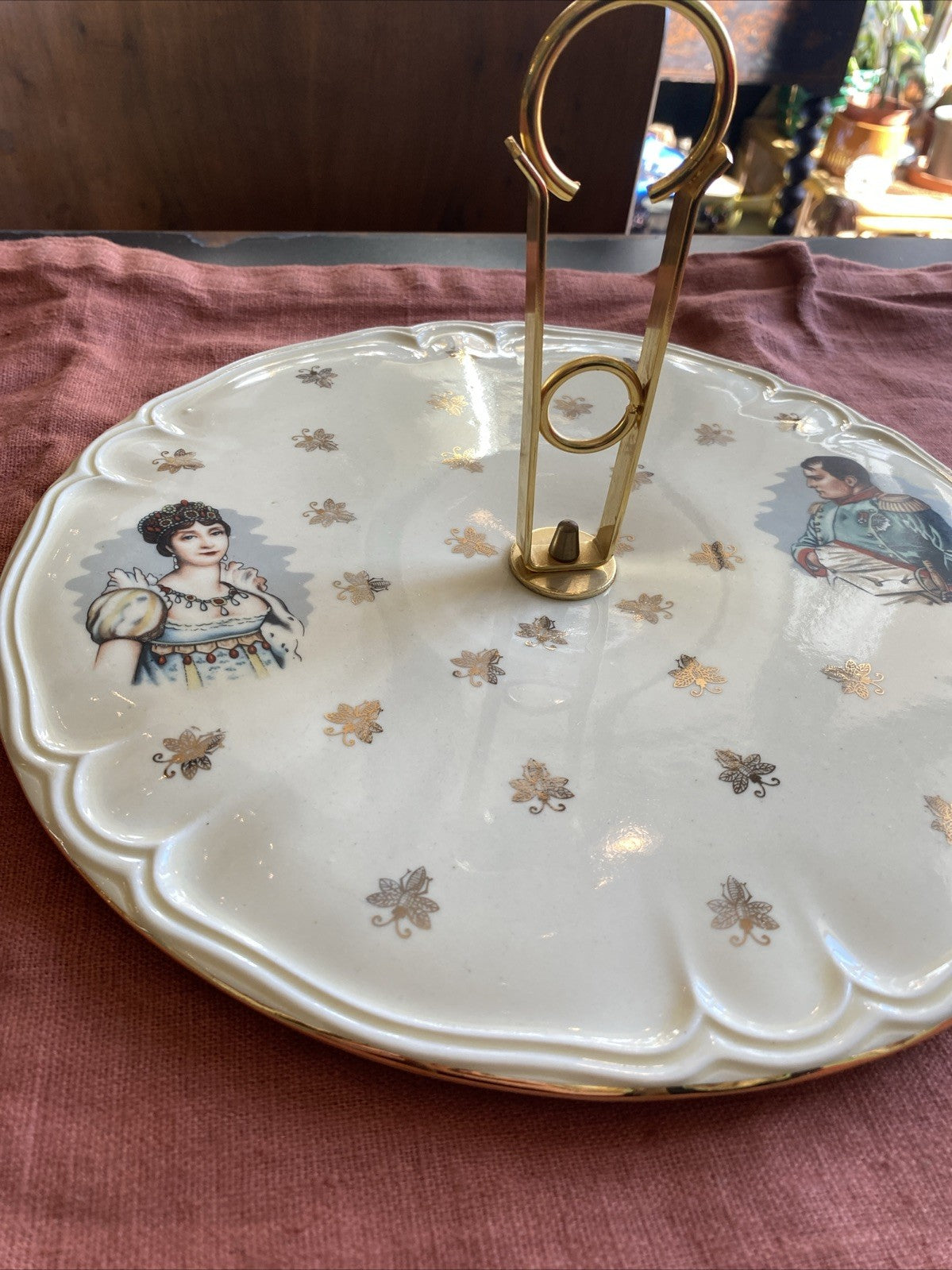 Présentoir À  Fromage Napoléon Josephine Porcelaine Décor Main