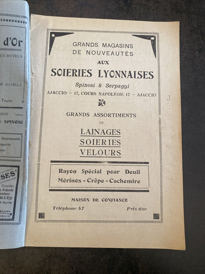 Revue ancienne La Corse Touristique – Janvier 1929 – couverture illustrée