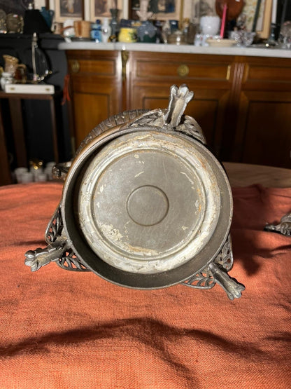 Paire de grandes lampes anciennes Napoléon III