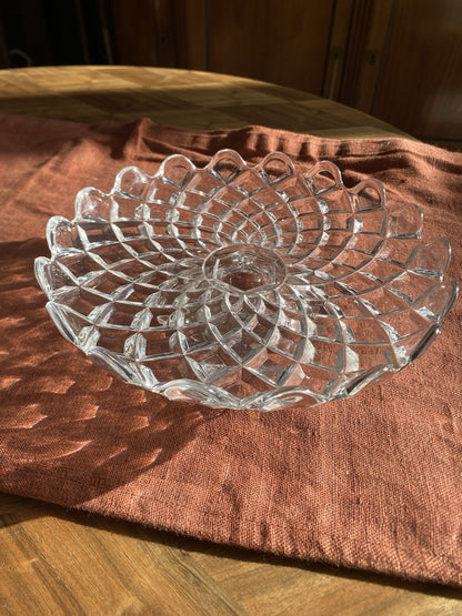 Coupe Baccarat cristal taillé – décor pointe de diamant – signée