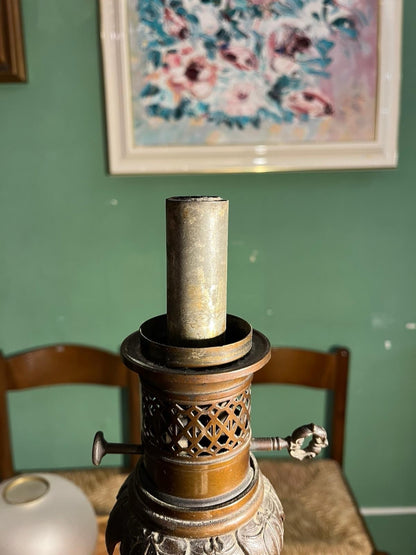 Paire de grandes lampes anciennes Napoléon III