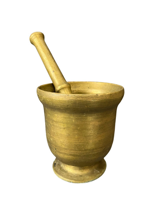 Grand mortier ancien en bronze et son pilon