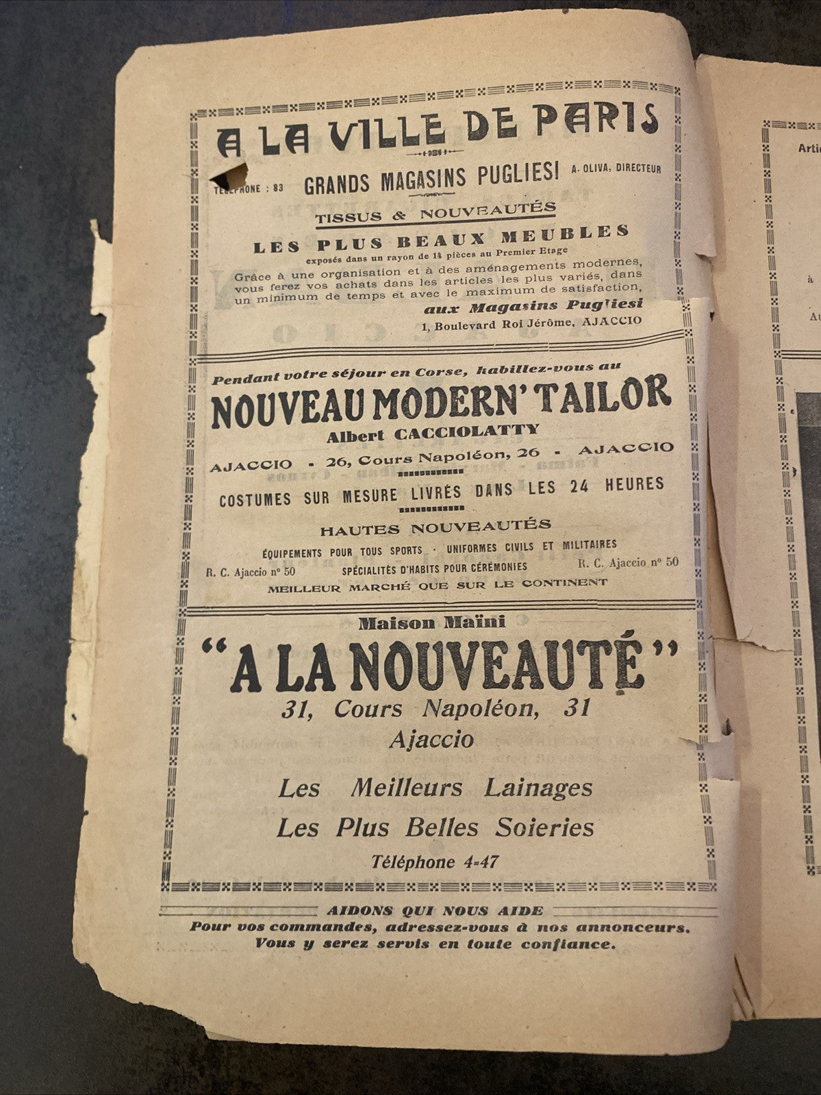 Revue ancienne “La Corse Touristique” – Ajaccio – années 1920/30 (n°88)