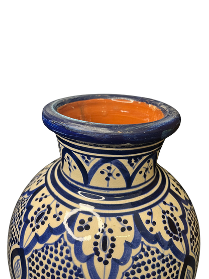 Vase marocain bleu blanc