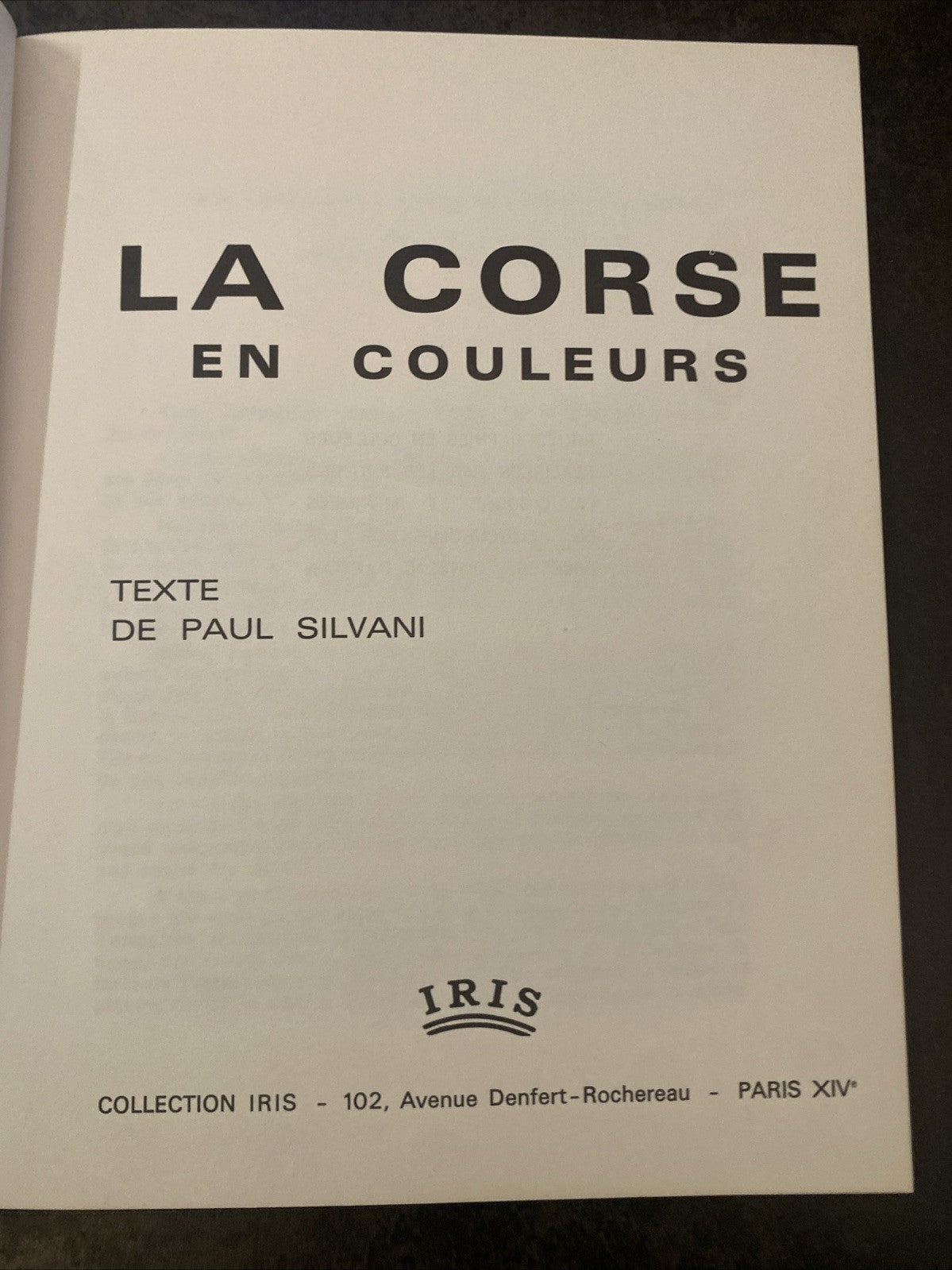 Guide touristique “La Corse” – éditions IRIS – années 60/70