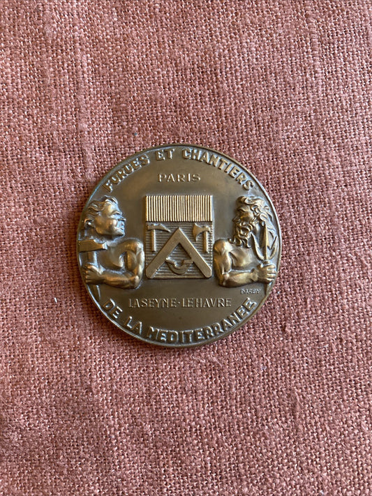 Médaille En Bronze Forges Et Chantiers De La Méditerranée la seyne - Le Havre