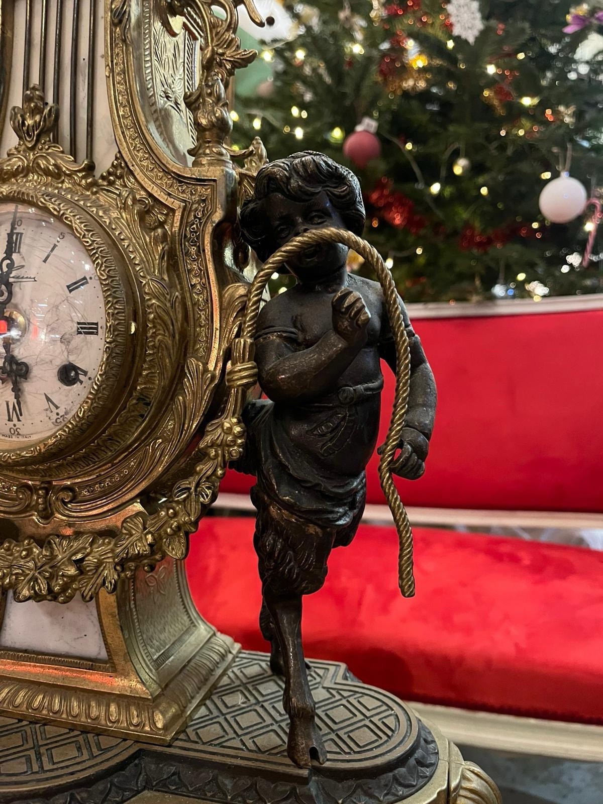 Pendule de cheminée Napoléon III aux angelo, XIXe Siècle