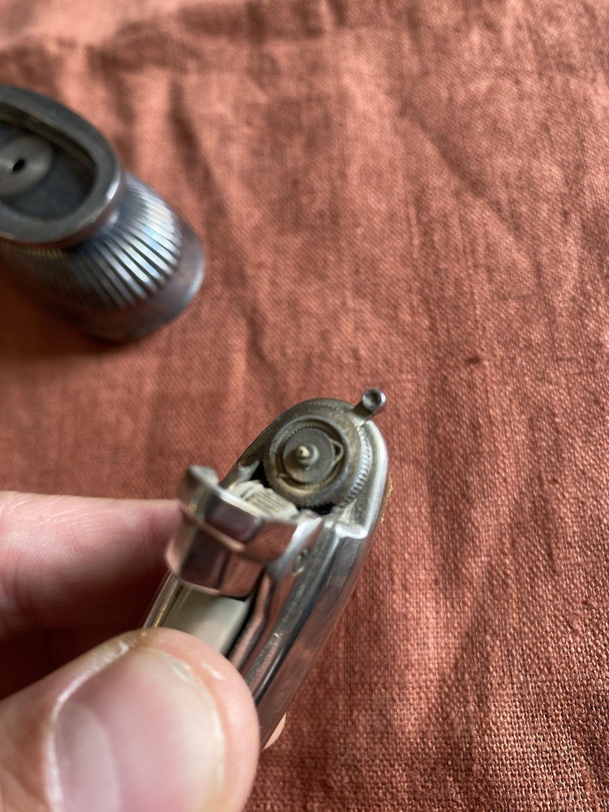 Briquet de table ancien Ronson – métal argenté