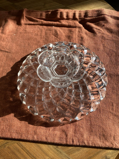 Coupe Baccarat cristal taillé – décor pointe de diamant – signée