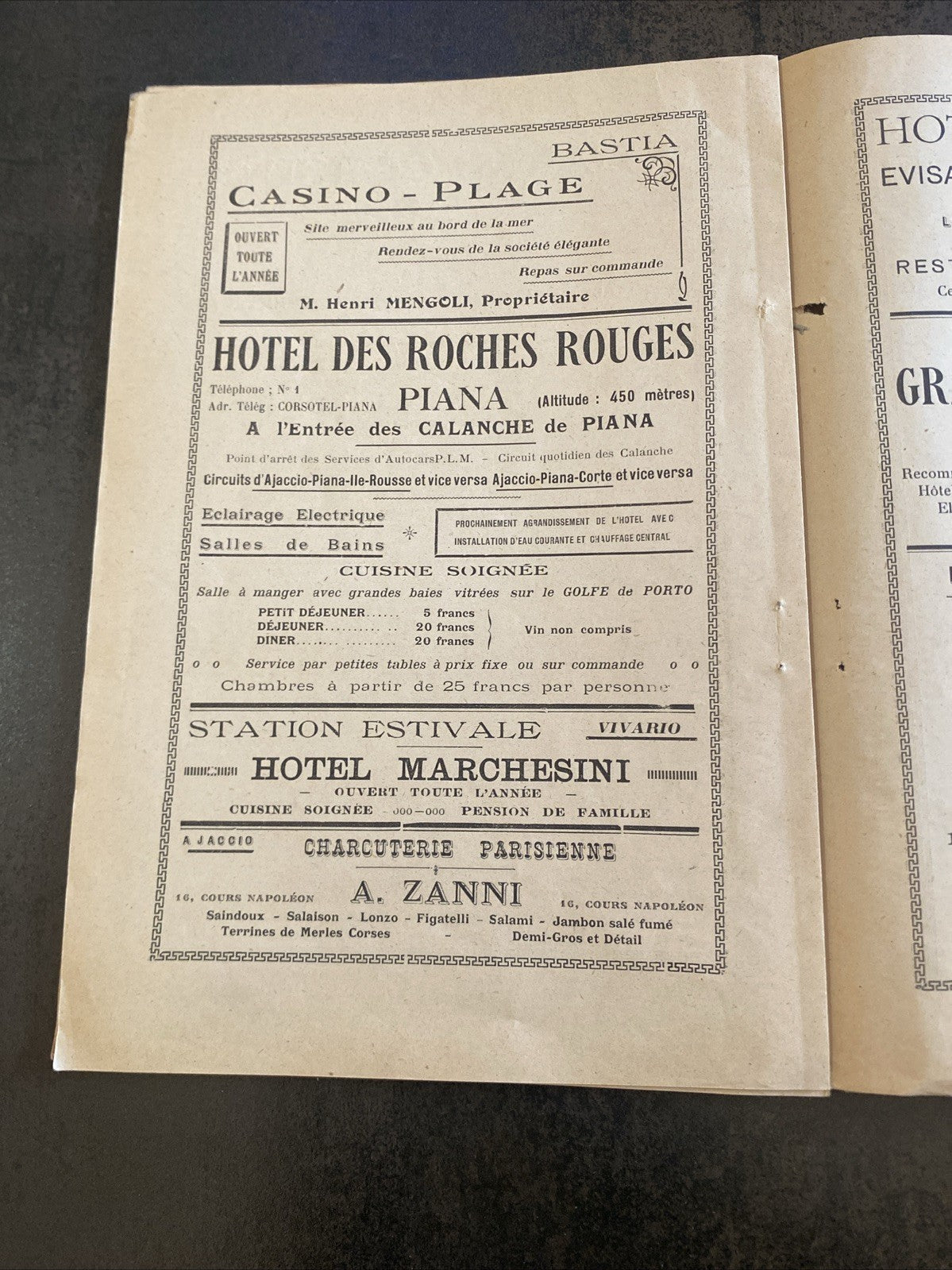 Revue ancienne La Corse Touristique – Janvier 1929 – couverture illustrée