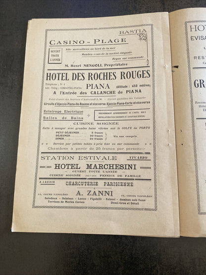 Revue ancienne La Corse Touristique – Janvier 1929 – couverture illustrée