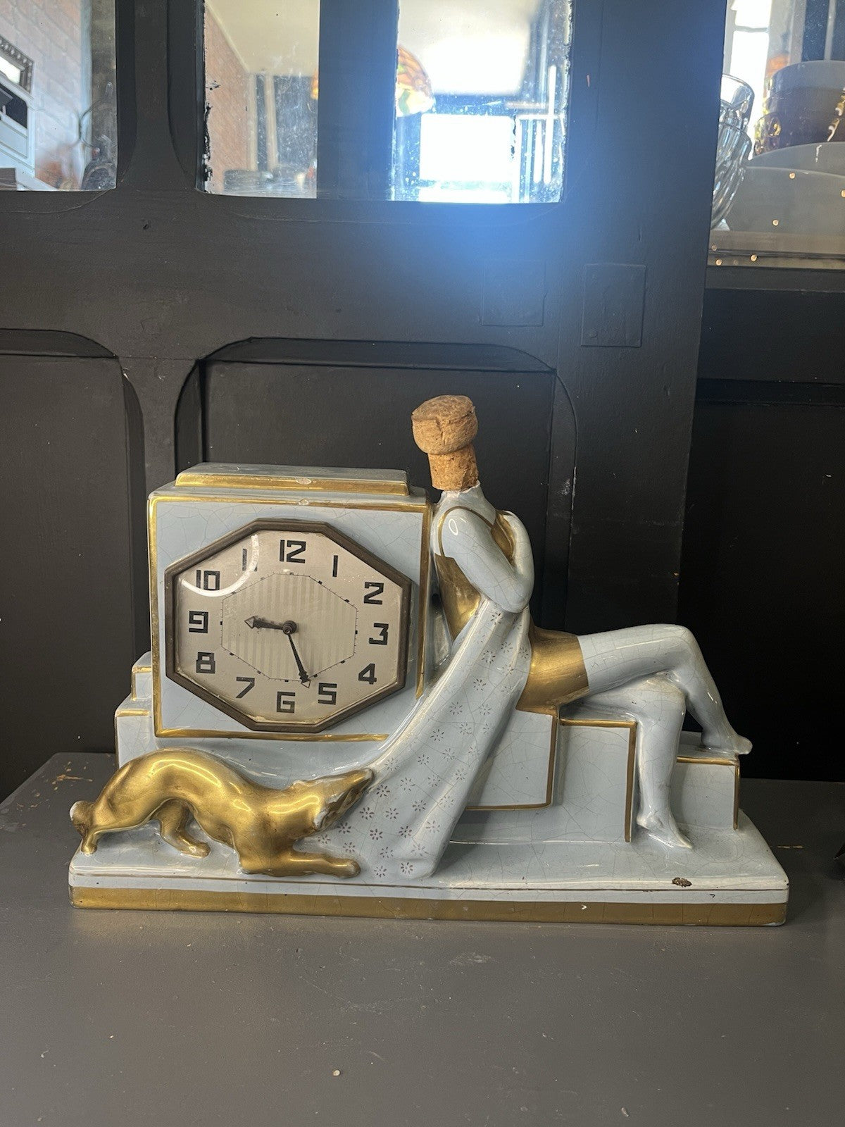 Horloge Art Déco Bleu