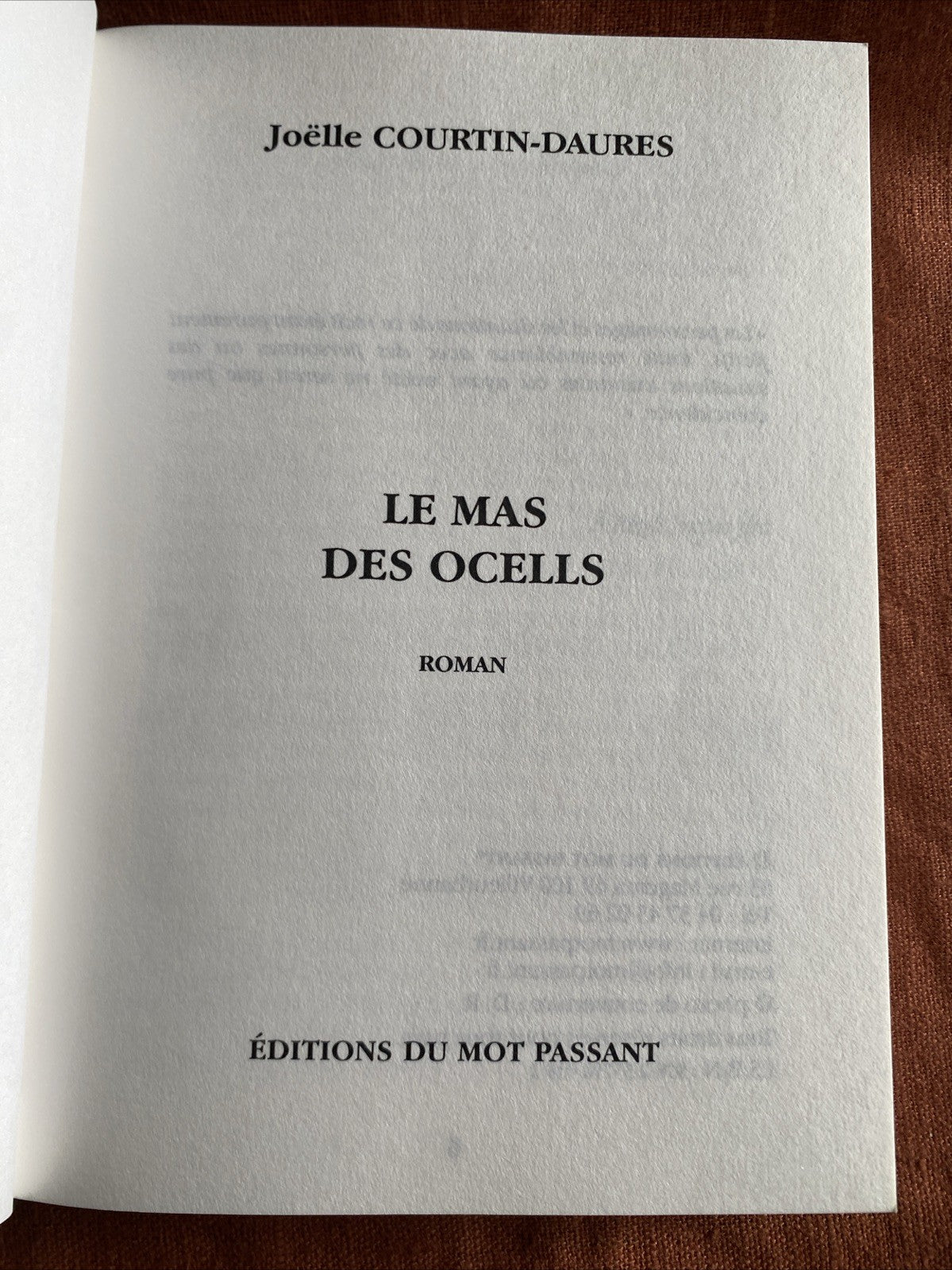 Le mas des Ocells, Joëlle Courtin-Daurès