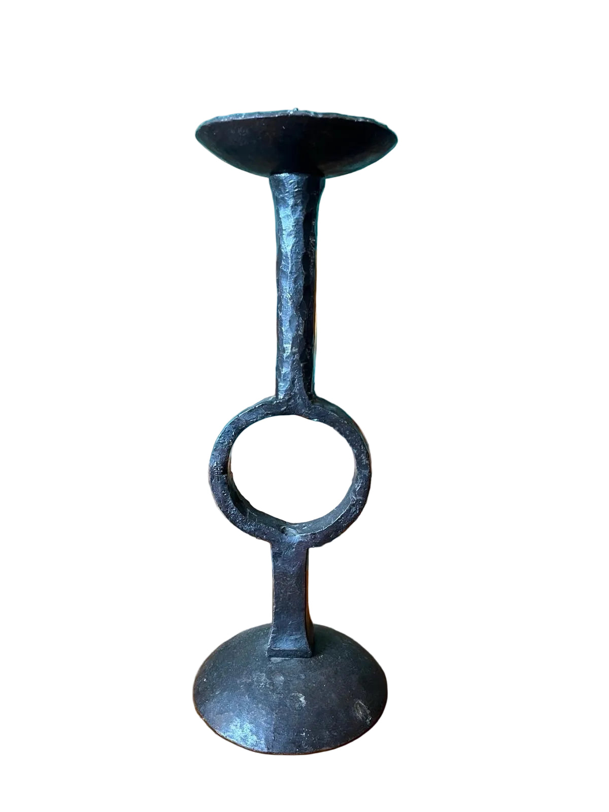 Bougeoir fer forgé ancien style médiéval chandelier déco