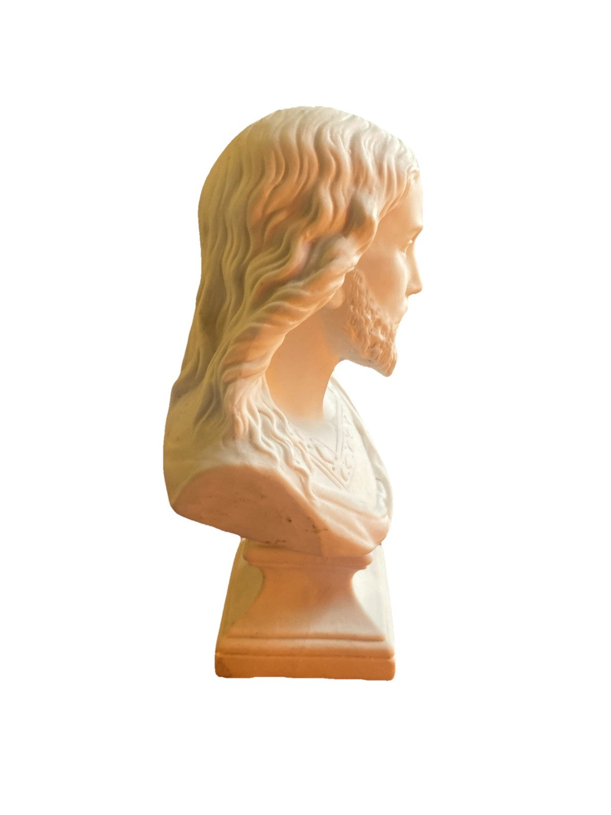 Buste du Christ en biscuit, travail religieux début XXe siècle