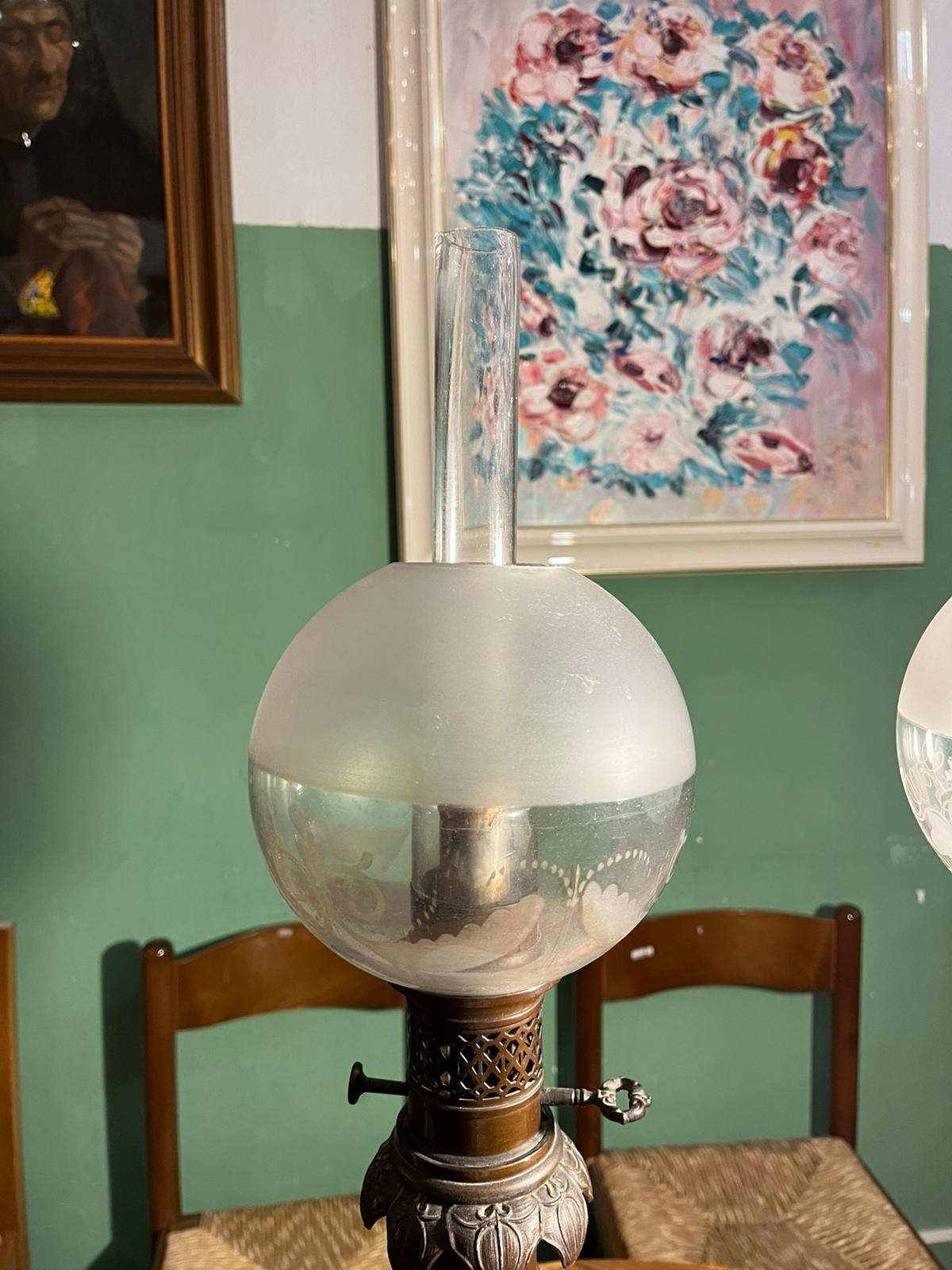 Paire de grandes lampes anciennes Napoléon III