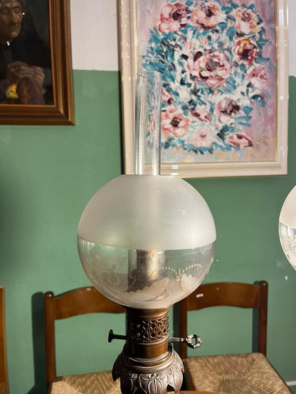 Paire de grandes lampes anciennes Napoléon III