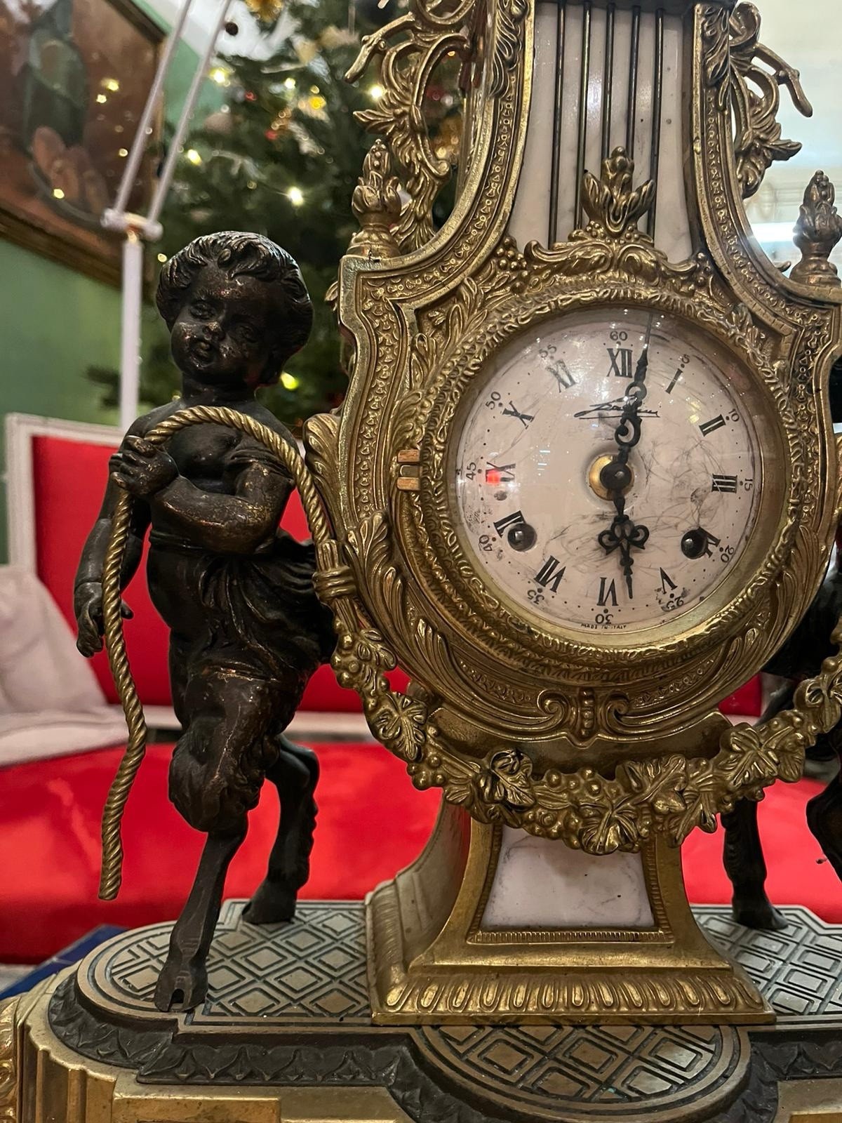 Pendule de cheminée Napoléon III aux angelo, XIXe Siècle