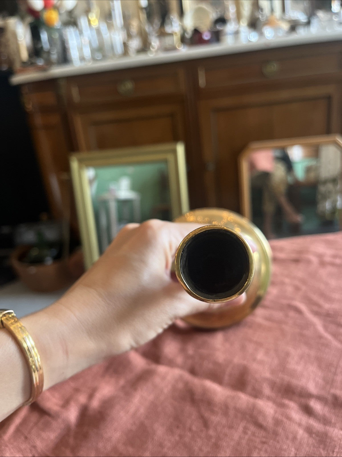 Bougeoir En Bronze Doré
