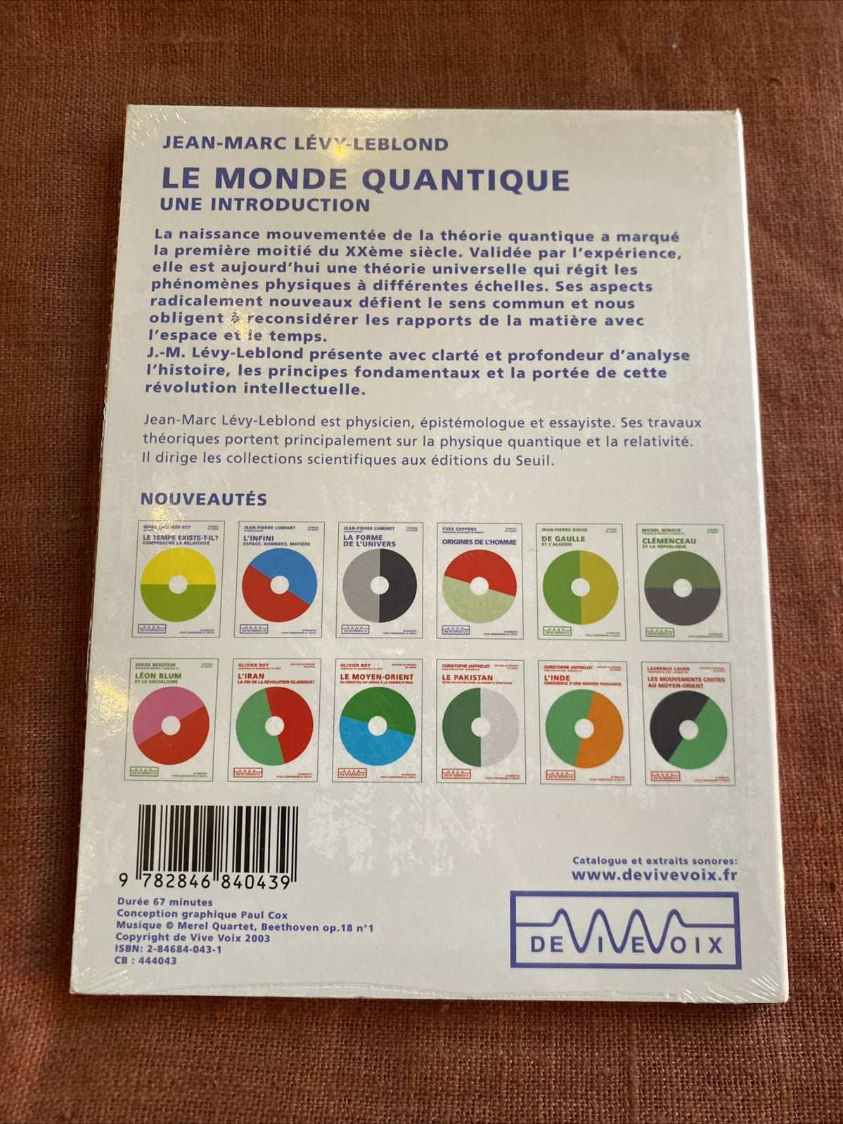 Jean-Marc Lévy-Leblond Le monde quantique CD audio dos
