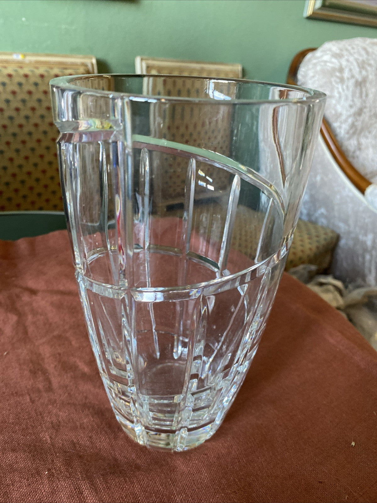 Vase En Cristal De Forme Géométrique