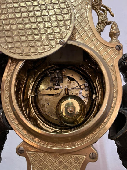Pendule de cheminée Napoléon III aux angelo, XIXe Siècle