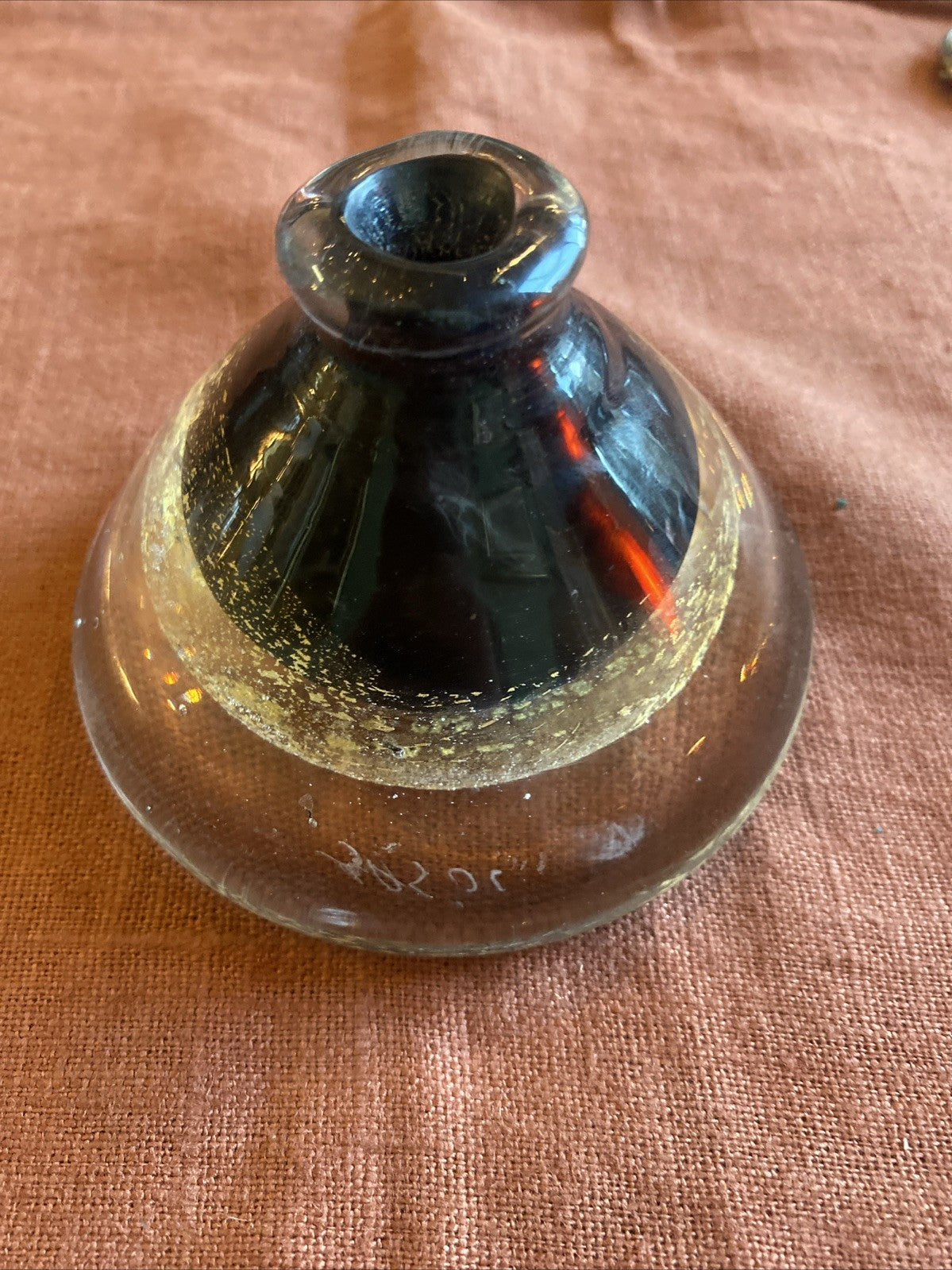 Vase Ou Presse Papier Sulfure En Verre Soufflé Murano