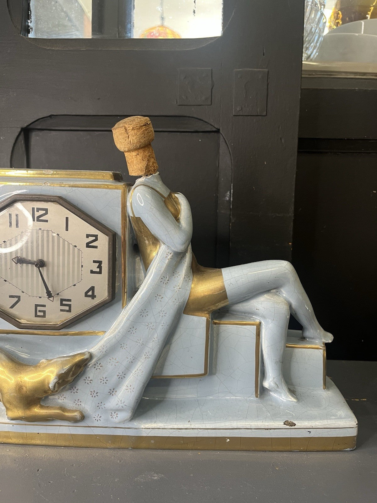 Horloge Art Déco Bleu