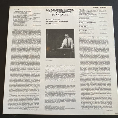Vinyle 33T La grande revue de l’opérette française Paul Bonneau