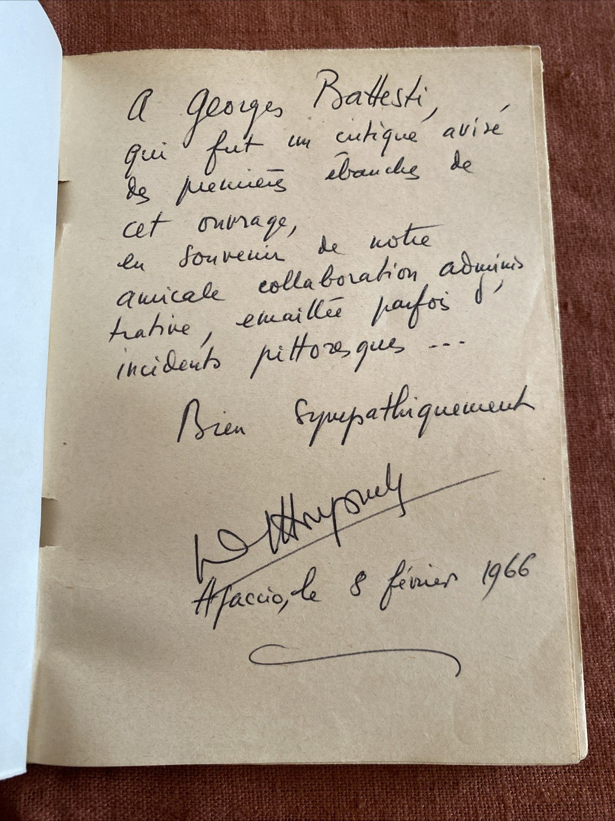 Henri Dupuch Fumées de Kif Ajaccio 1966 Livre Corse Dédicacé