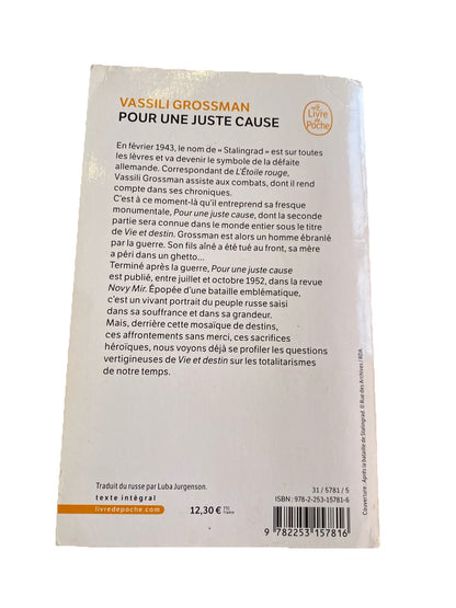 Vassili Grossman Pour une juste cause Livre de Poche dos du livre