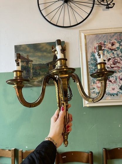 Paire d’appliques en bronze style Louis XVI 3 branches