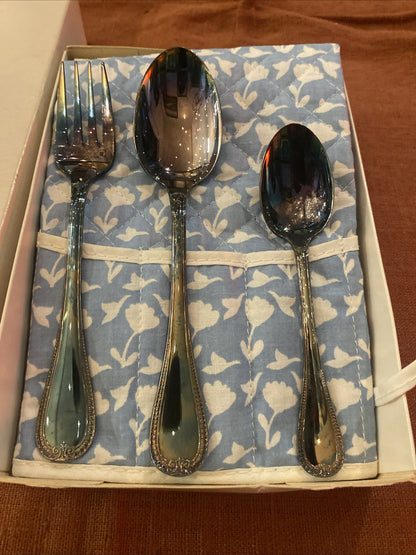 Coffret Christofle 3 Couverts En Métal Argenté Pour Enfant
