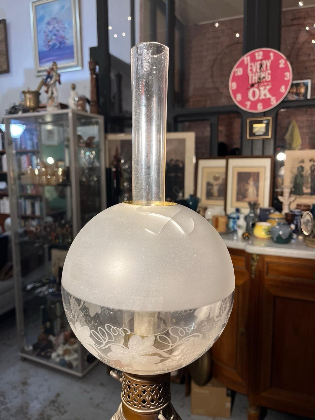 Paire de grandes lampes anciennes Napoléon III